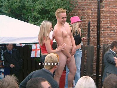 Sportsmen stripped and oiled up at this real life garden party