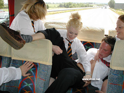 Schoolboy forcibly stripped by giirls on a school trip